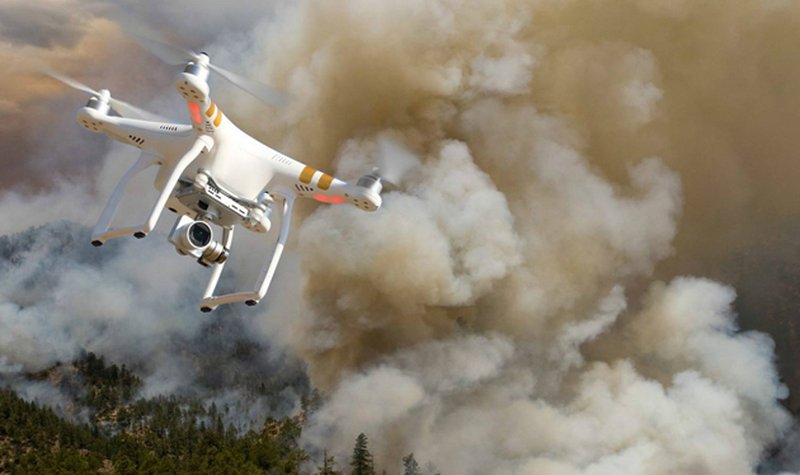 Firefighting warning system for UAS
