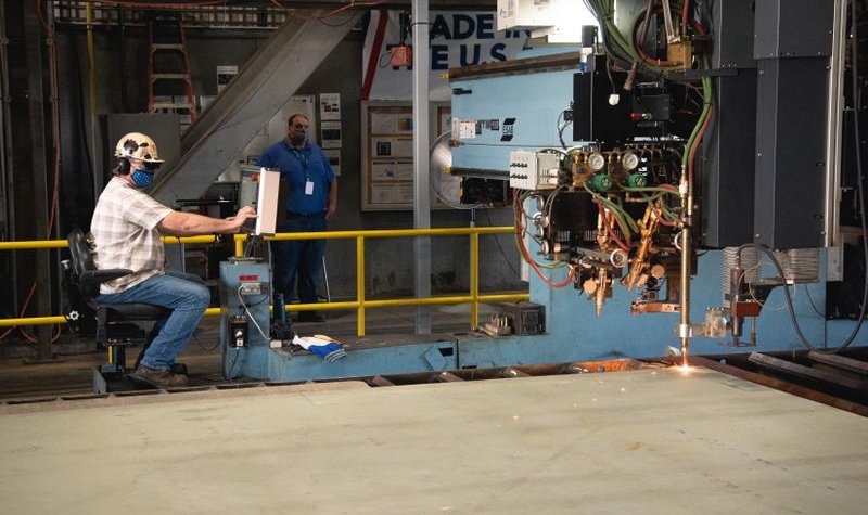 First steel cut for future aircraft carrier Doris Miller