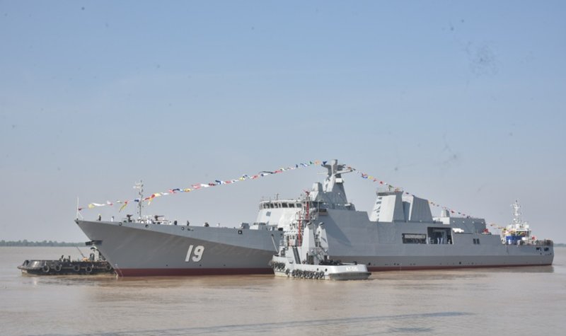 Myanmar launches new FF-135 frigate, the largest ever built in its domestic yards
