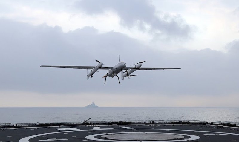 Hybrid UAV spotted on Chinese warship