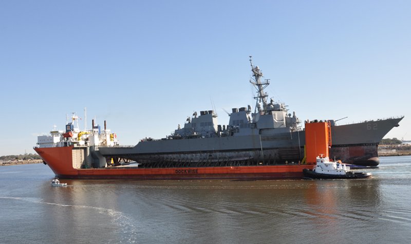 USS Fitzgerald arrives for repairs