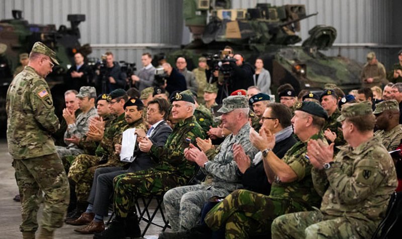 US sends armoured brigade equipment to Europe 
