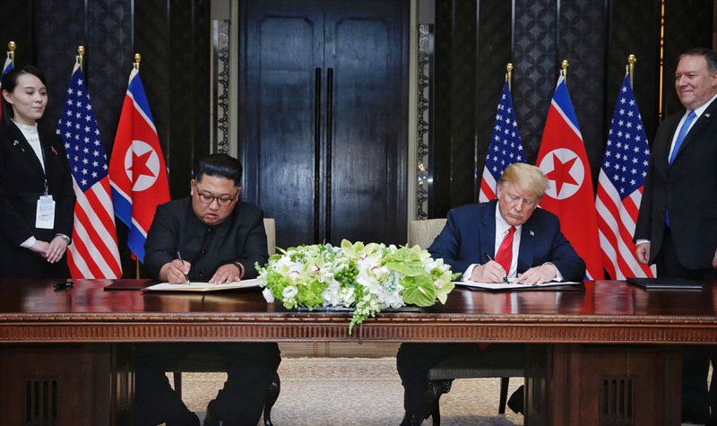 Key words missing from US-North Korea summit statement