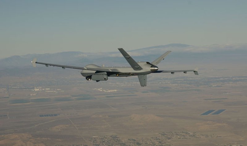 Predator B flies with radar warning receiver