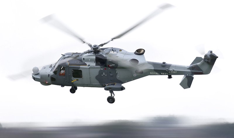 Royal Navy Wildcat helicopter takes flight