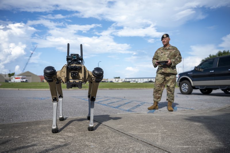 US Air Force airman uncrewed ground vehicle